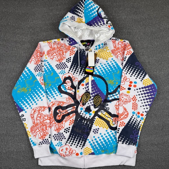 Vintage Delf Hoodie Men's 3XL Jesse Pinkman All Over Print Full Zip Y2K NWT